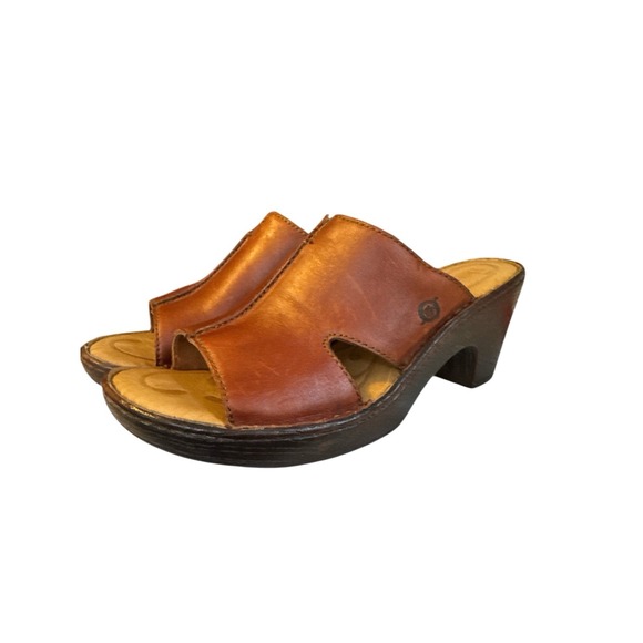 Born Shoes - Melyssa Rust Bag Pipe slip-on sandals B04326 Brown Leather Women 9